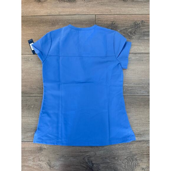 Jaanuu Essential Womens Size XS 1 Pocket Scrub Top Blue New - Picture 4 of 5